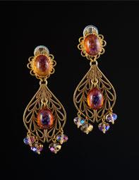 Vintage Opal and Topaz Earrings